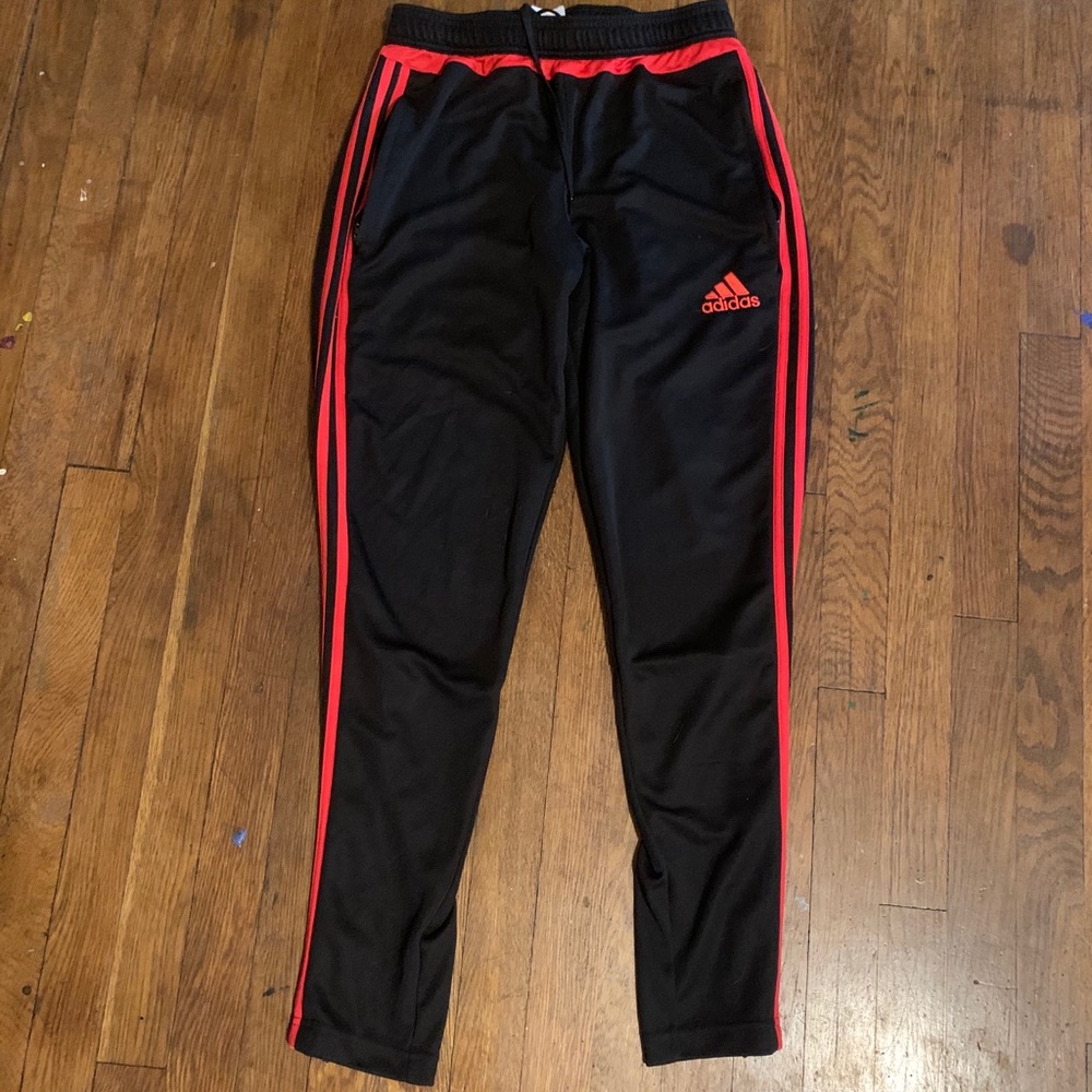 Adidas red striped sweatpants